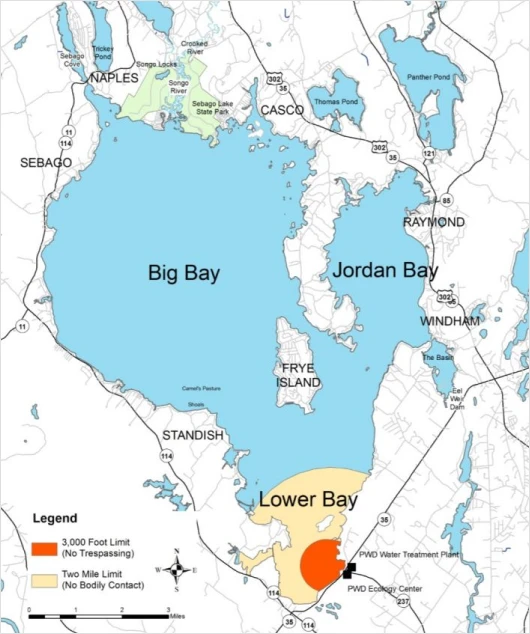 A map of Sebago Lake