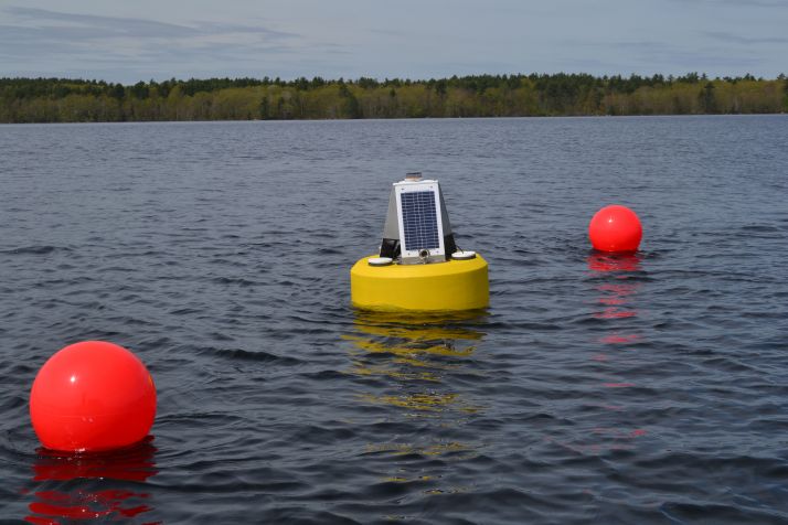 monitoring buoy in Sebago Lake