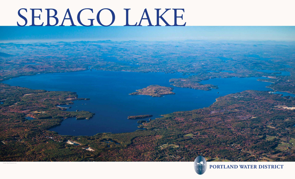 aerial image of sebago lake