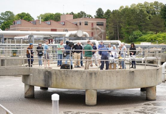 a tour group at a PWD water treatment plant