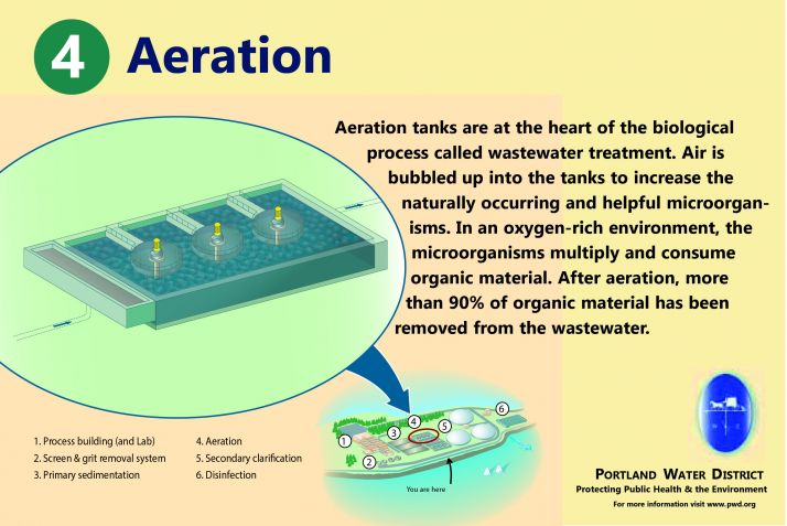 A slide describing the wastewater treatment process